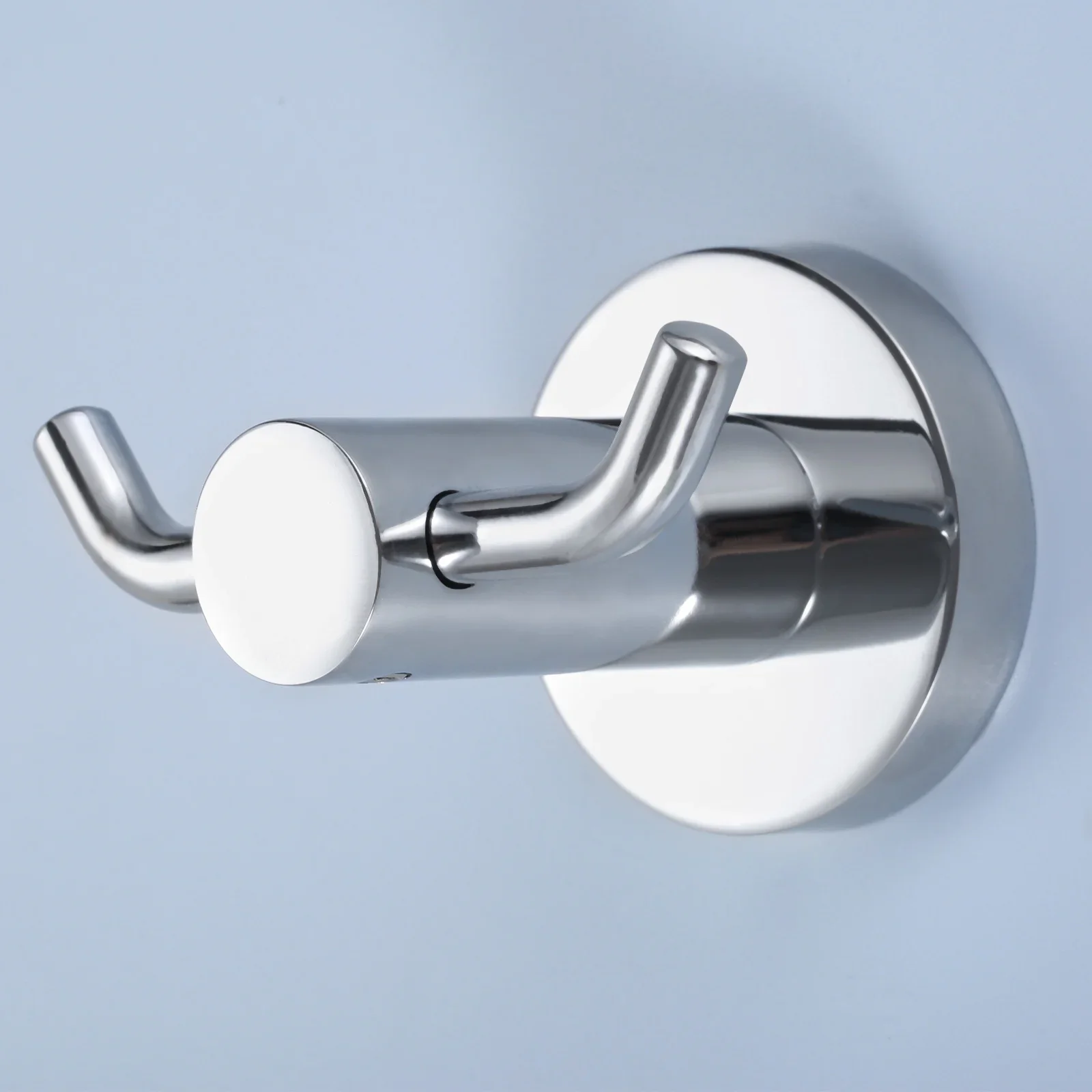 1pc Wall Mounted Towel Hooks Modern Double Hook Design Polished Chrome Bathroom Kitchen Hardware Robe Coat Hat Holder
