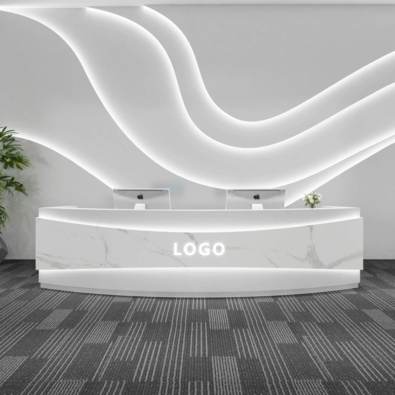 

Office Modern Reception Desk Beauty Salon Counter Cash Standing Reception Desk Front Mostrador Recepcion Commercial Furniture