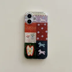 Vibrant Playful Patchwork Cartoon Motif Phone Case - iPhone 15 (1)