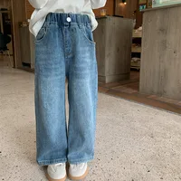 deer jonmi 2026 Automne – Jean ample pour enfants, style coréen, pantalon décontracté en denim pour bébés filles, coupe droite pour enfants 2