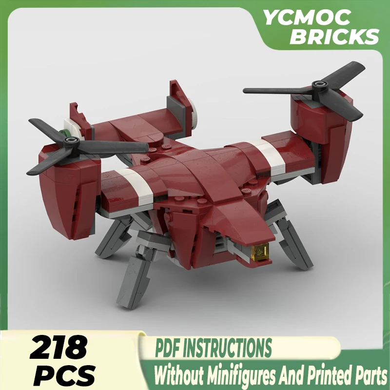 

Модель военного самолета Moc, строительные блоки, тяжелый подъемник, робот VTOL, технология, модульные блоки, подарок, Рождественская игрушка, наборы «сделай сам» в сборе