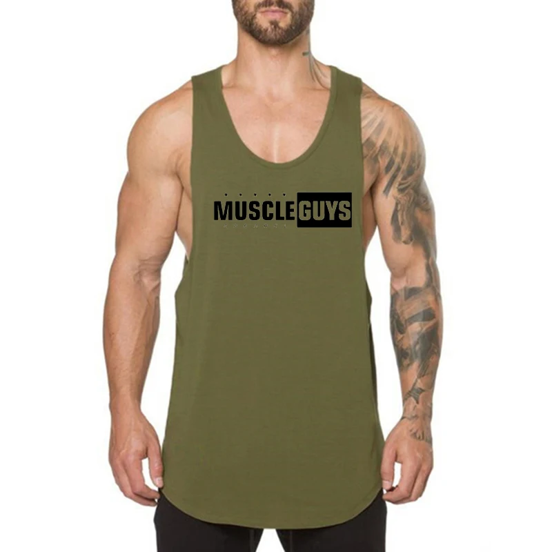 

Muscleguys Brand Clothing gyms tank top men canotta bodybuilding clothes for mens stringer tank tops fitness singlets man shirt