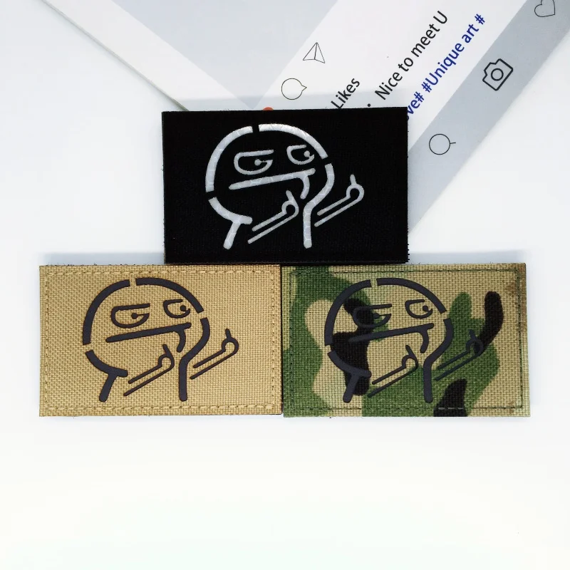 1pc Morale Patch Tactical Patches IR Infrared Reflective on Backpack Vest Clothing Outdoor Badges Hook&Loop