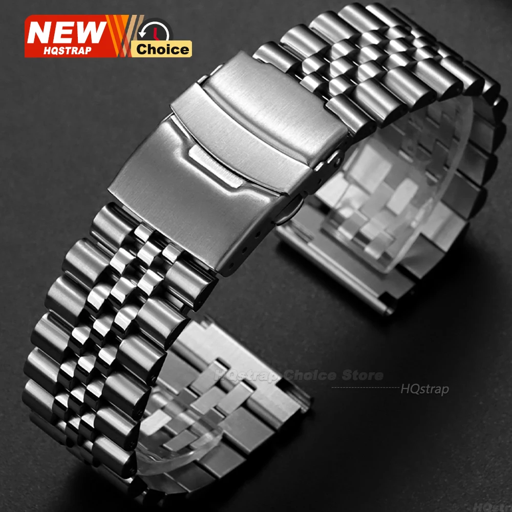 Luxury Buckle Solid Stainless Steel Universal Men's Business Watch Strap