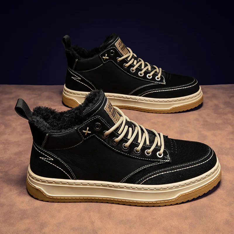 ItalianMen2023GenuineLeatherAnkleBootsFashionCasualHighTop