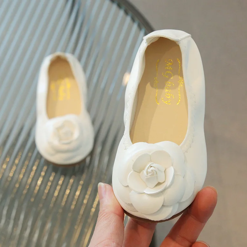 Girl Shoe Spring Soft Sole Dance Shoe Casual Flower Princess Fashion Mary Jane Flat Sole Leather Kid leather shoes mary jane shoes girls shoes girls flats