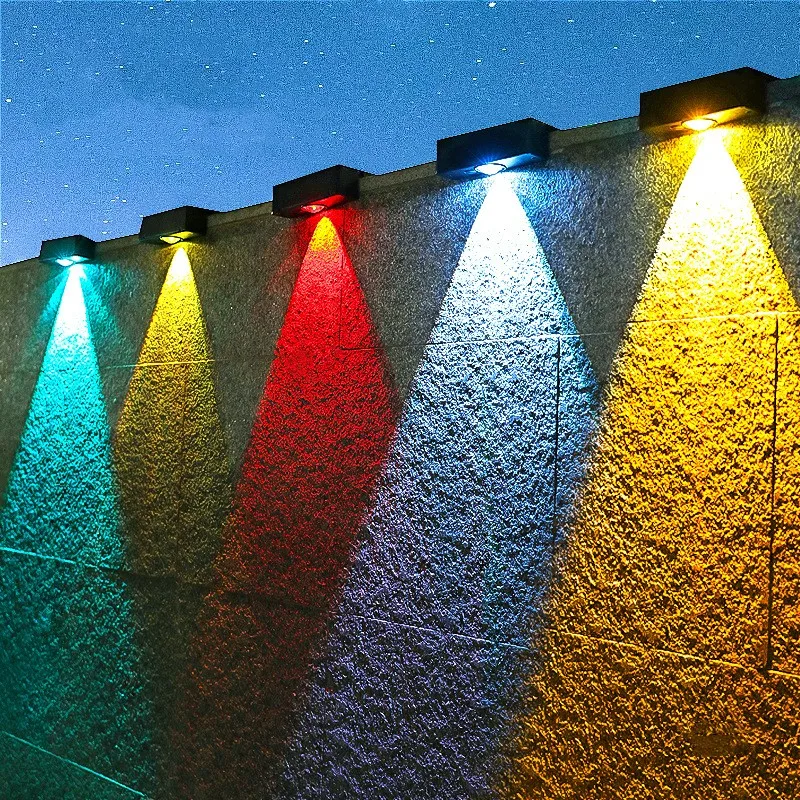 LED Solar Wall Lamp Outdoor Waterproof Solar Powered Fence Light Garden Decor Lights Courtyard Patio Balcony Stair Lighting outdoor patio furniture table chair courtyard waterproof and sun protection modern outdoor garden balcony iron leisure furniture
