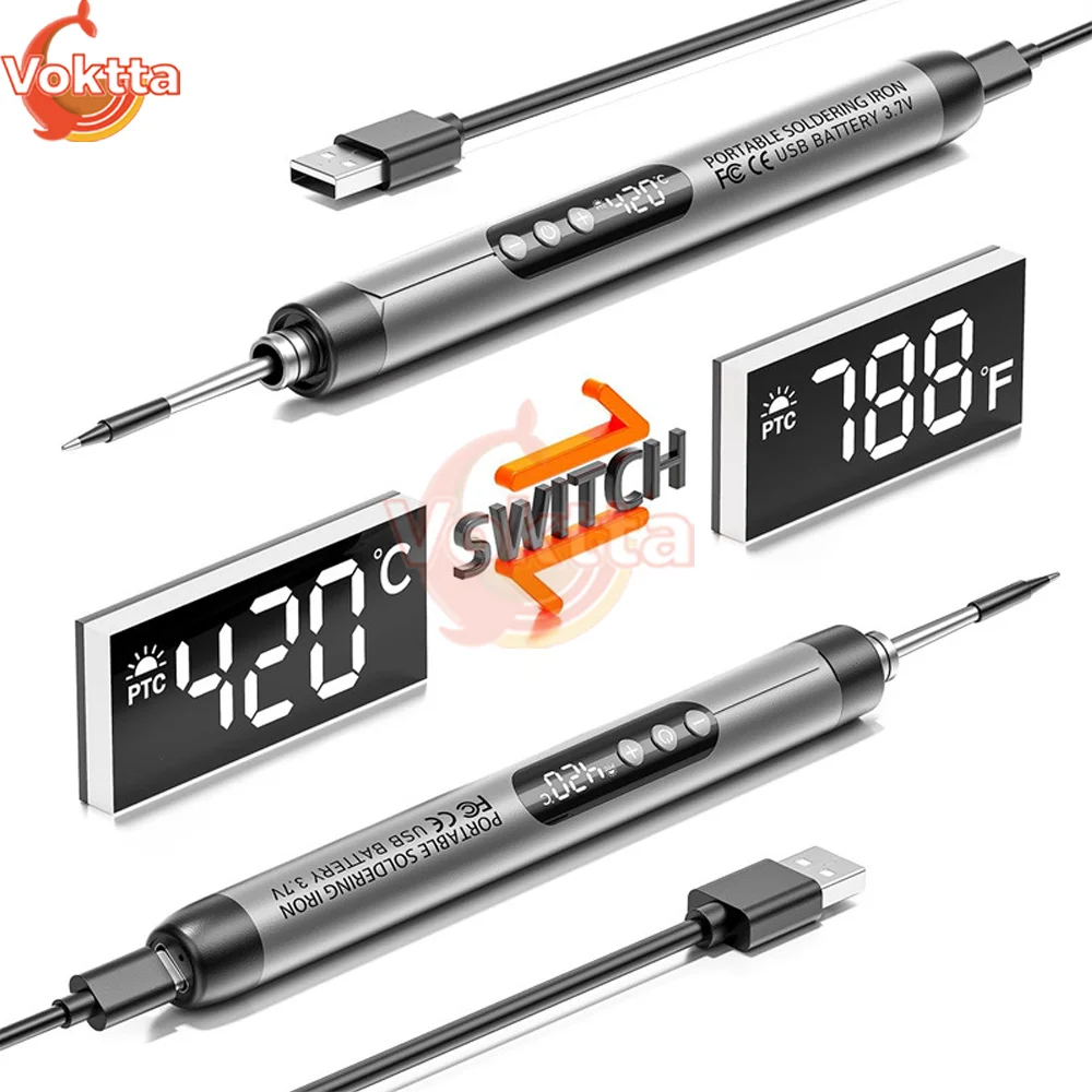USB Soldering Iron 5V 8W Wireless Electric Soldering Iron Set 300-450℃ Temperature Adjustable Battery Solder Welding Tools Kit soldering iron electric soldering iron soldering iron kit soldering iron set