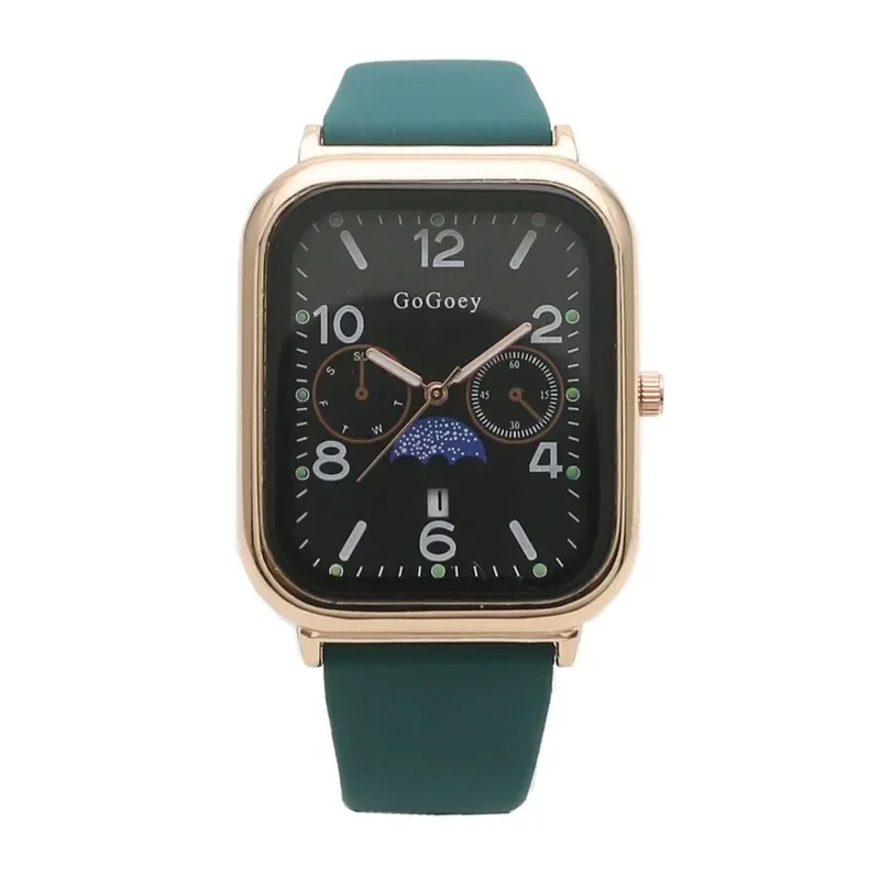 Famous Brand Women Calendar Watch Rectangular Luminous Ladies Quartz Watches Silicone Strap Wristwatch Relojes Para Mujer 4
