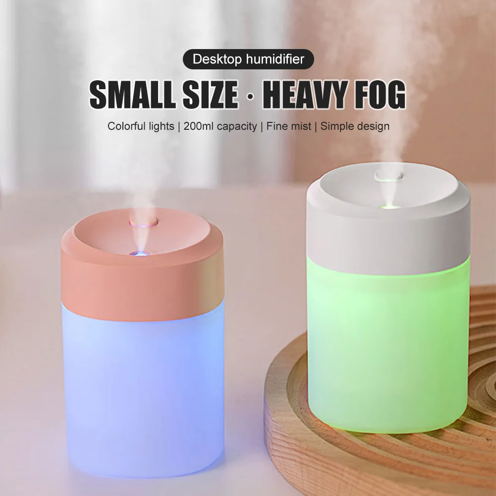 200ml Portable Mini Humidifier USB Powered With LED Light Car Home Humidifier Aroma Essential Oil Diffuser Interior Accessories air humidifier