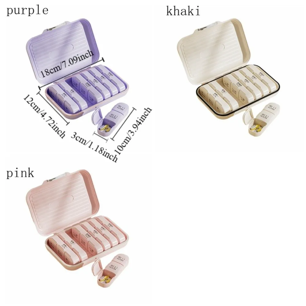 Plastic 7 Day Pill Box Large Capacity Damp-proof Portable Pill Container Waterproof Separate Container Pill Case Travel