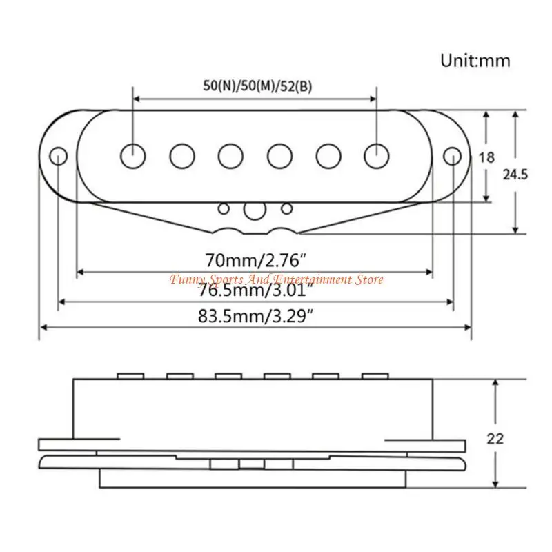 C4DE 1Pc Alnico 5 싱글 코일 픽업 기타 픽업 넥/미들/브리지 50/50/52mm