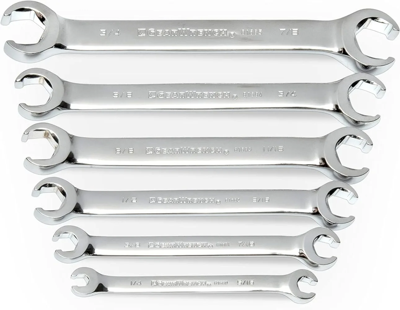 

GEARWRENCH 6 Pc. Flare Nut Wrench Set, SAE - 81907