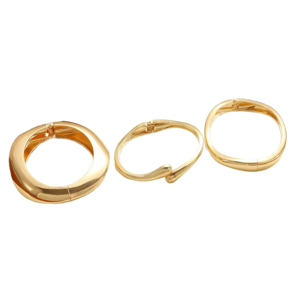 Elegant Minimalist Gold Chunky Cuff Bangle - Waterproof Retro Jewelry Accessory