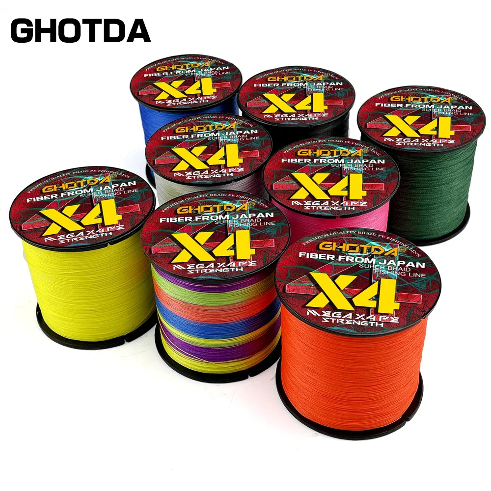 GHOTDA Braided Fishing Line 300M Multifilament X4 Carp Fish Line 10 12 18 28 35 40 50 60 80LB Smooth Strong Fishing Accessories 5