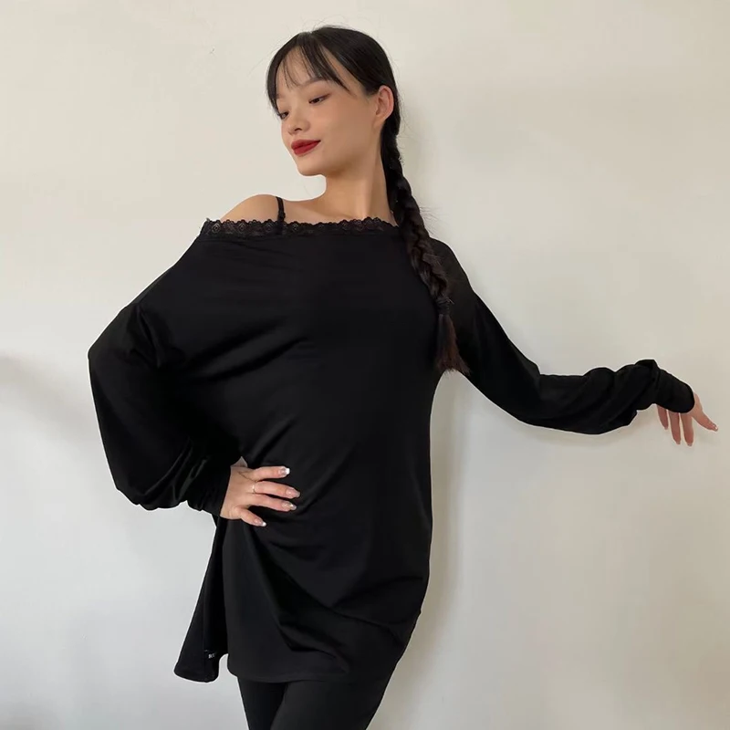 

Женское платье для латиноамериканских танцев, свободная одежда для тренировок, женское платье для танго для взрослых, одежда для латиноамериканских выступлений DQS15350, 2024