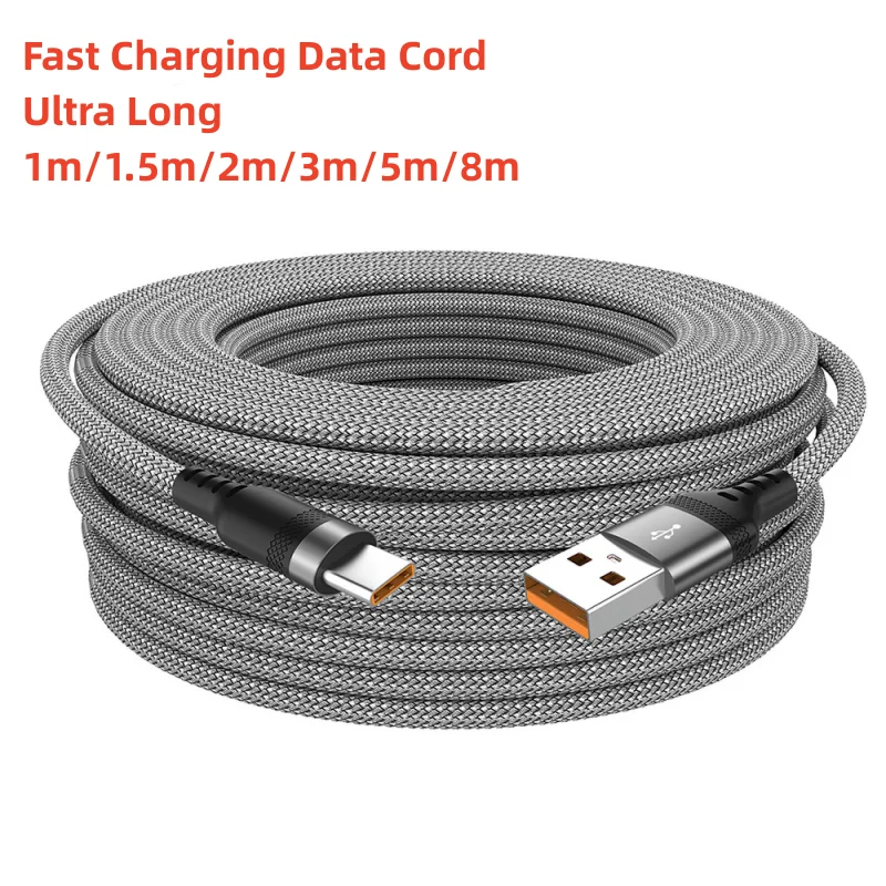 Cavo Dati Intrecciato Cavo Usb Type-C Esteso 6A Per Samsung Huawei Xiaomi Switch Sony Ps5 Type-C 8M 5M 3M 2M 1.5M Cavo 1M
