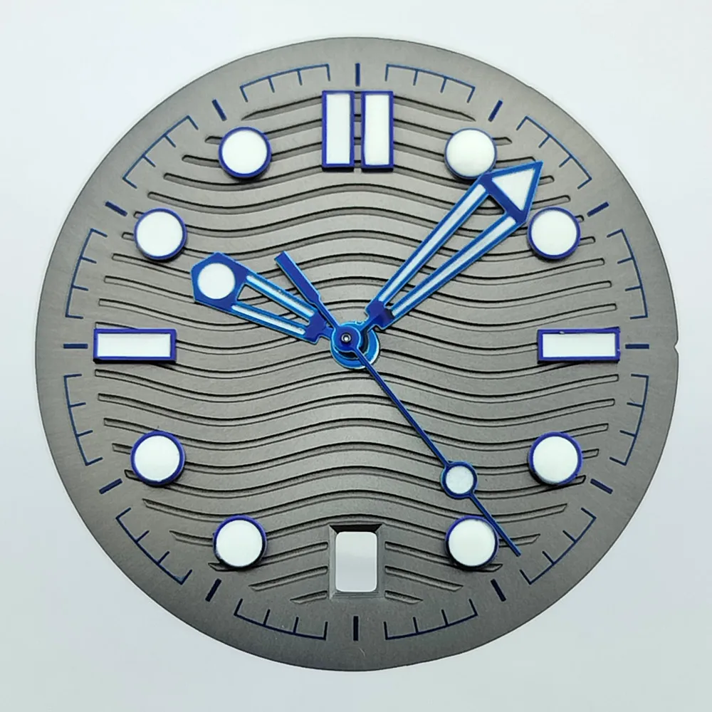 Men's 42mm Mechanical Watch Case with Luminous Dial and Assembled Parts