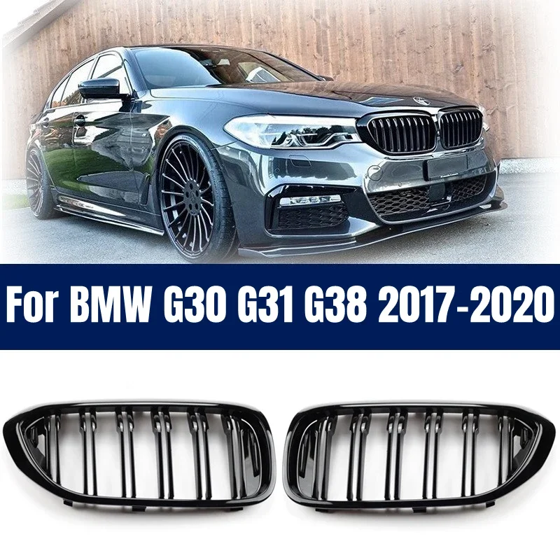 Front Stoßstange Niere Grille Für BMW 5 Series G30 G31 2017 2018 2019 2020  Upgrade Zu Facelift Stil Grill Glanz schwarz Doppel Lamellen - AliExpress