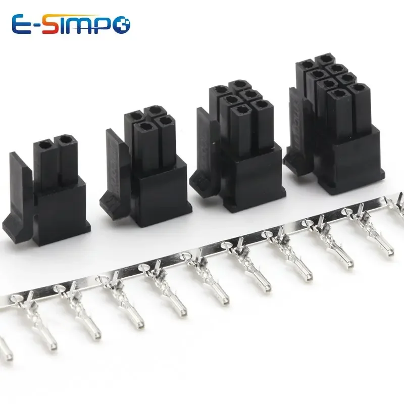 10Set Micro-Fit MX3.0 Zweireihiges Steckergehäuse + Buchsenklemme 2P 4P 6P 8P - 24Pin Mini 5557/43025 Stecker