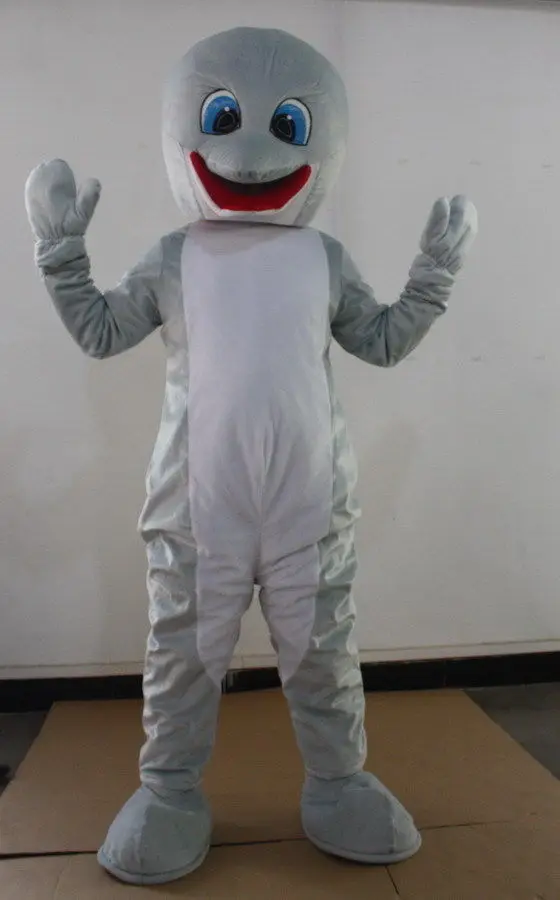 

New Adult Character Grey Dolphin Mascot Costume Halloween Christmas Dress Full Body Props Outfit Mascot Costume