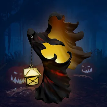 Halloween Witch Resin Statue Ghost Sculpture With Lantern Hell Messenger Scary Crafts Halloween Fairy Garden Ornament Home Decor 5
