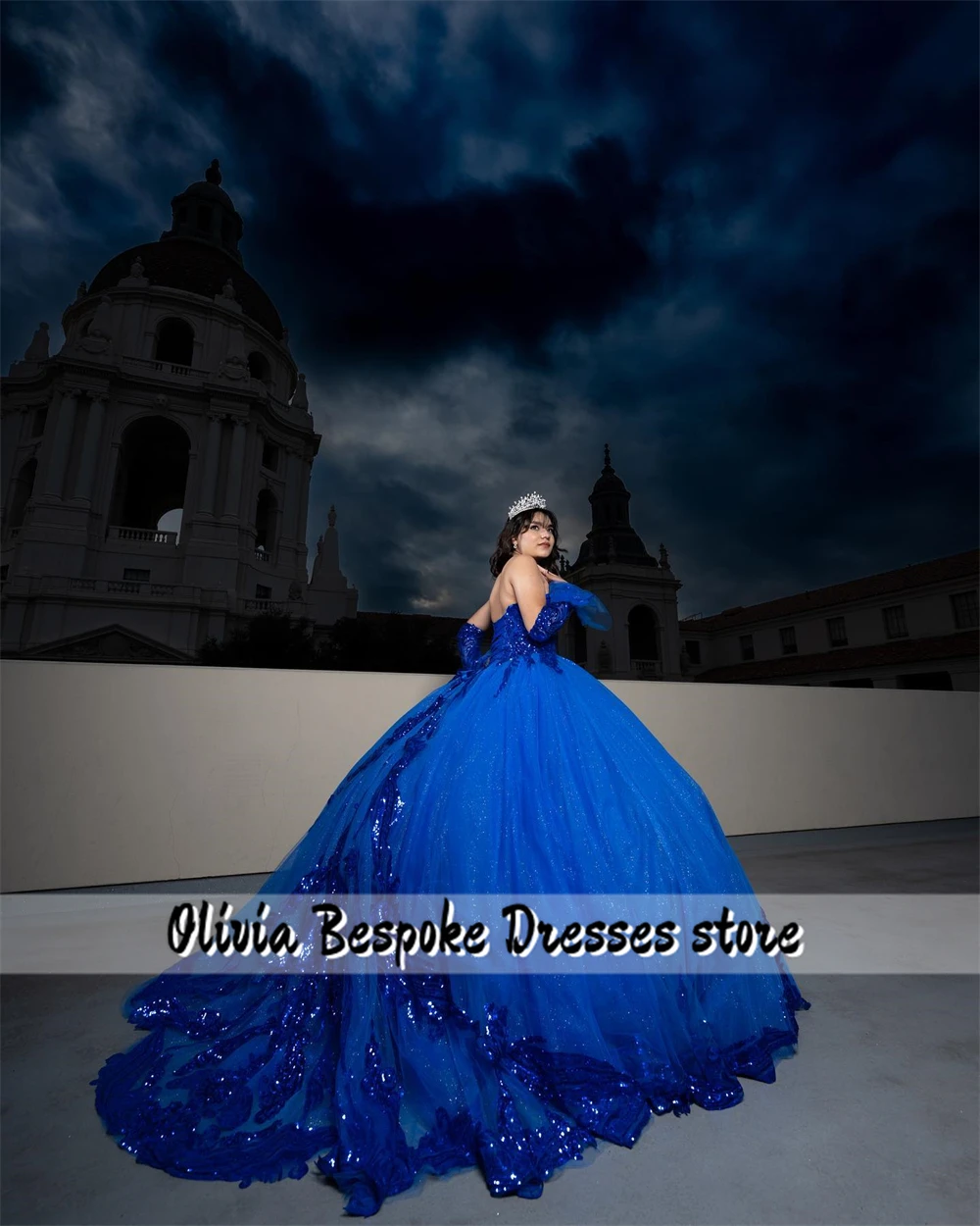 Remarkable King Blue Sequin Appliques Quinceanera Dress Ball Gown With Sleeves Sweetheart vestidos de 15 quincea&ntilde;era Customized