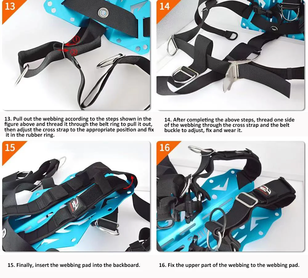 Scuba Tauchen Einstellbare Backplate Harness Set BCD Ultraleicht Backplane Zubehör Schritt Strap Gewicht Gürtel Tauch Zubehör – Detail 16