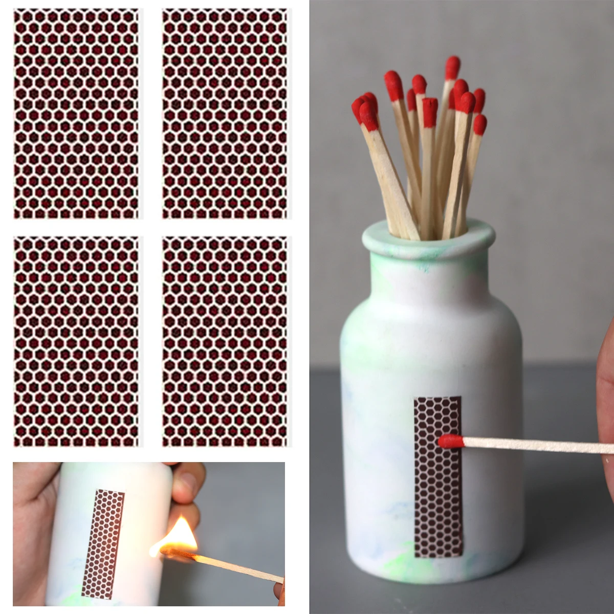 MatchstickStrikerAdhesiveMatchesFlamePaperMatchStickersCraftDIYMatchStrikerDIY