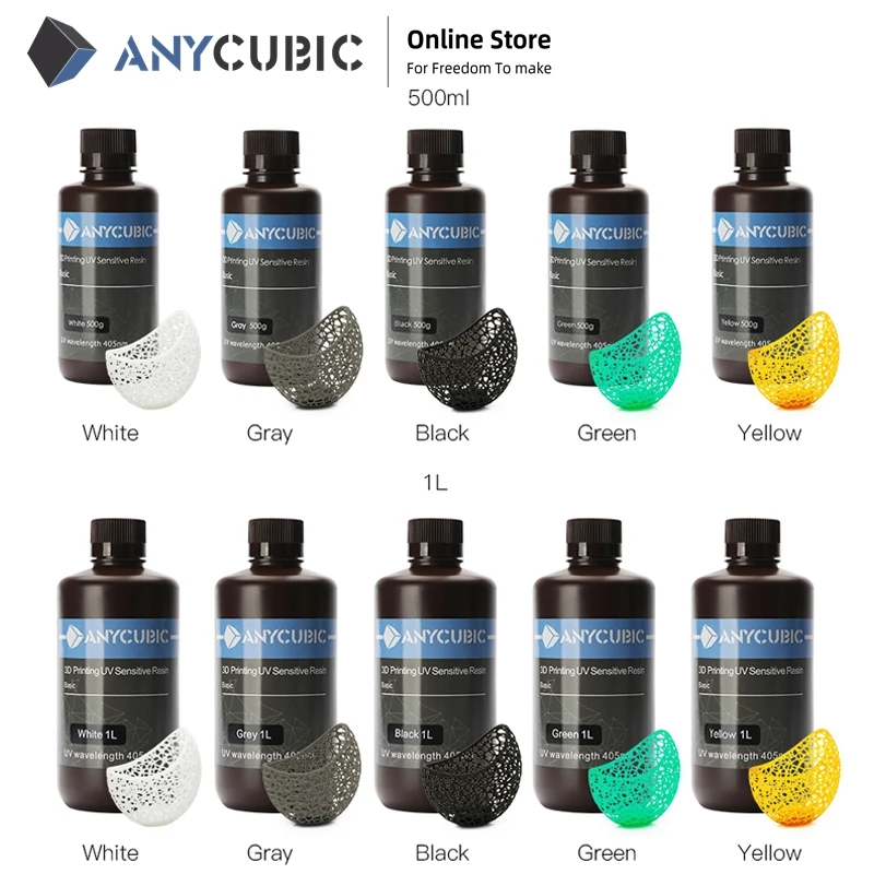 ANYCUBIC 405nm UV Resin for LCD 3D Printer Quick Curing UV Sensitive Resin Liquid Printing Materials for Photon Mono X M3 Max plastic used in 3d printing