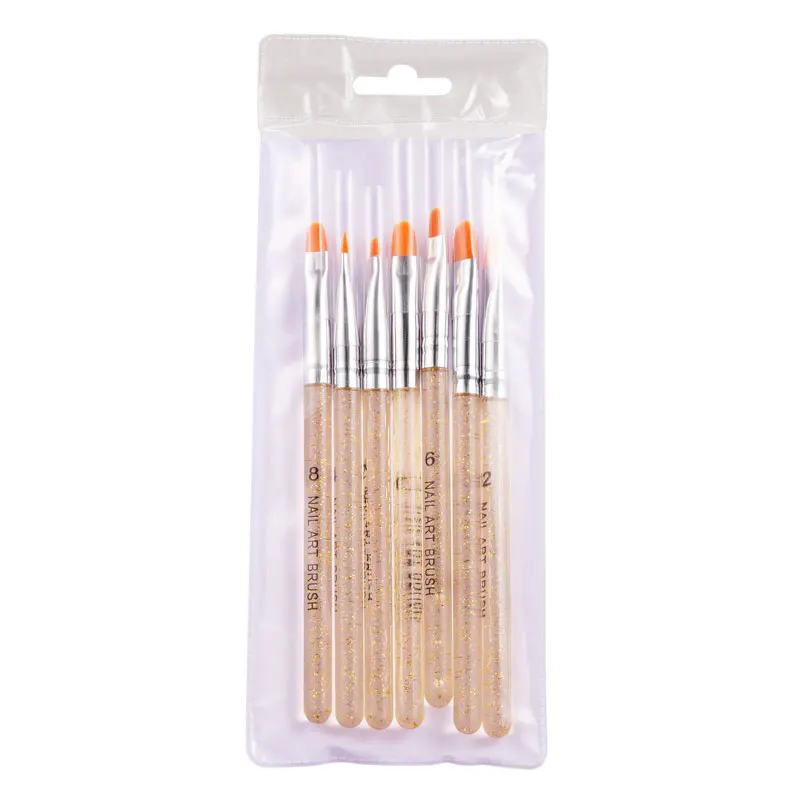 7-teiliges Set UV-Gel-Nagelkunstpinsel, Acryl-Nagelkunst-Builder-Pinsel, Zeichenstifte für Gelverlängerung und Malerei – Detail 4