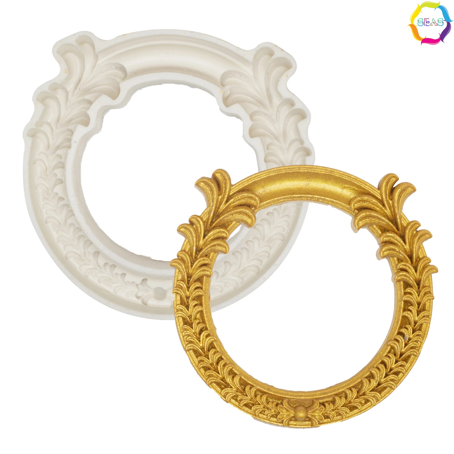 

Lace Fondant Photo Frame Cake Silicone Molds Cake Decoration DIY Baking Tools Lace Kitchen Baking Accessories Resin Soap Mold