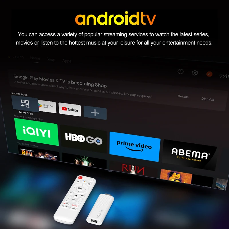 جهاز Android TV Stick H96 MAX H313 Android 14 BT5....