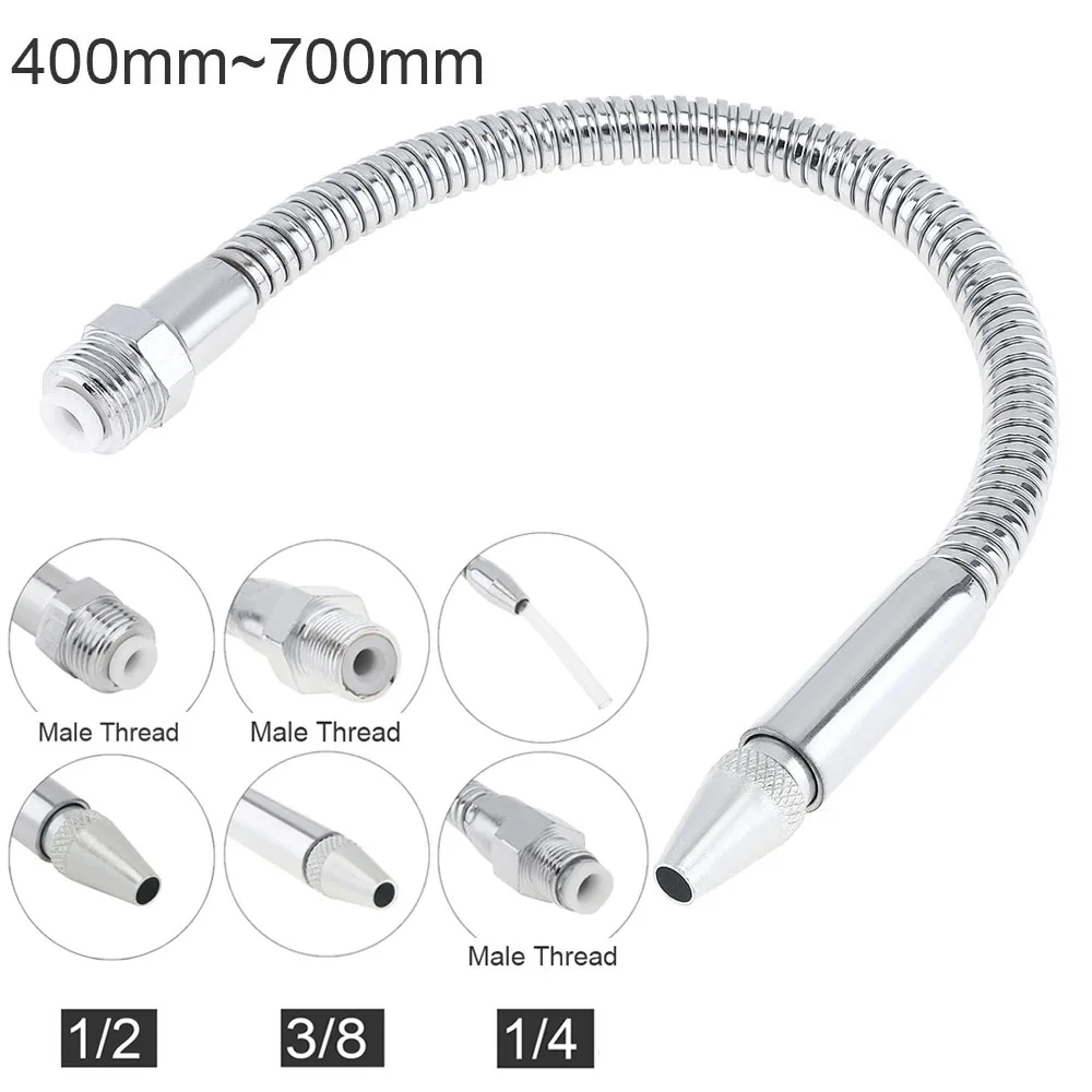 1/2 1/4 3/8 Inch Metal Flexible Water Oil Cooling Tubes 400-700mm with Round Head Nozzle for CNC Machine / Milling