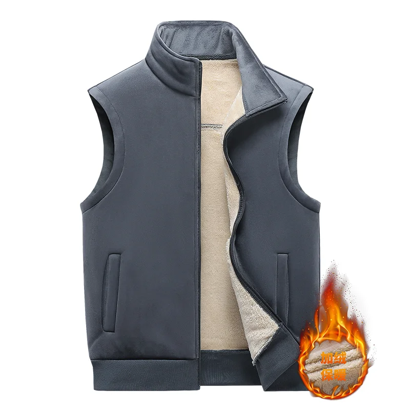 

high-quality cashmere Men Sleeveless Vest Jackets Fashion wool vest Male Cotton-Padded Vests Coats Men Warm Waistcoats Clothing