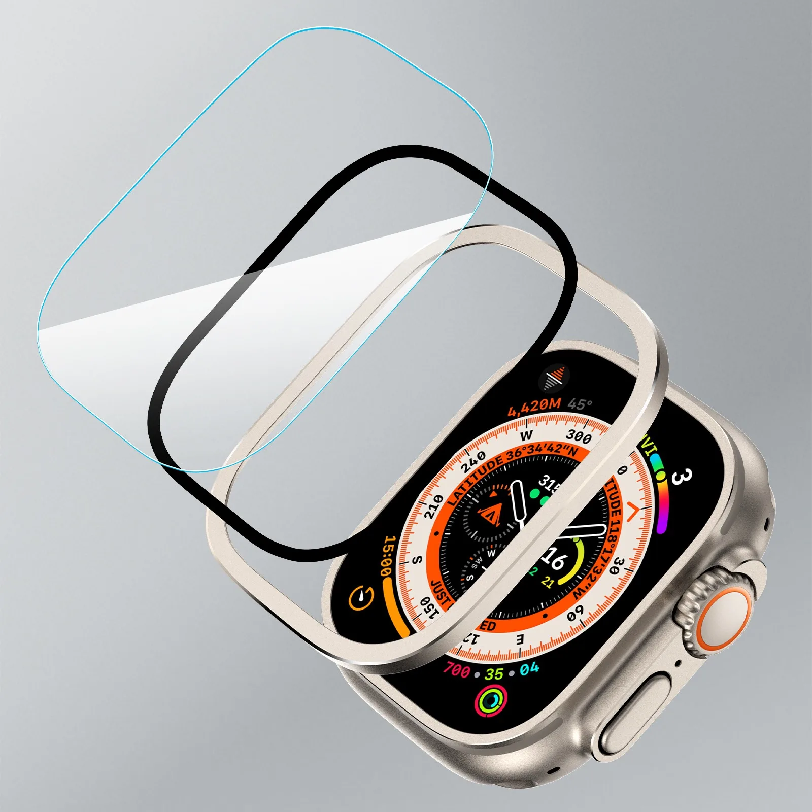 

Закаленное стекло для Apple Watch Ultra, защита экрана 49 мм, защита от царапин, HD Полная пленка, металлический бампер для iWatch, аксессуары для часов