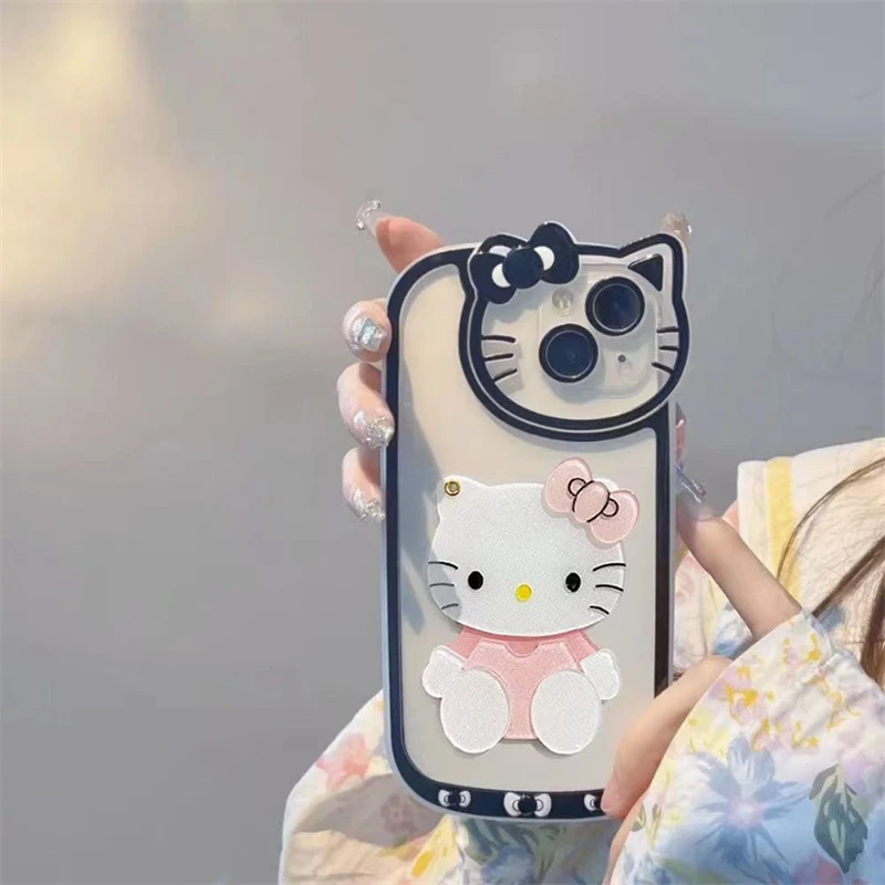 thumbnail image 1 of Sanrio-funda transparente de Hello Kitty para iPhone, carcasa a prueba de golpes con dibujos animados para modelos 14, 13, 11, 12 Pro Max, X, XS, XR, 7, 8 Plus, Y2K, 1 of 5