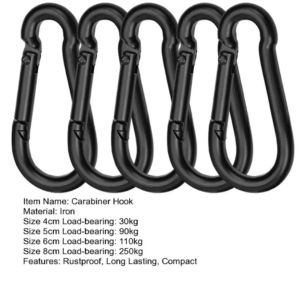 5Pcs Climbing Carabiners Strong Load-bearing Electroplated Heavy-Duty Quick  Link Carabiner Rope Connectors Camping Supplies - AliExpress