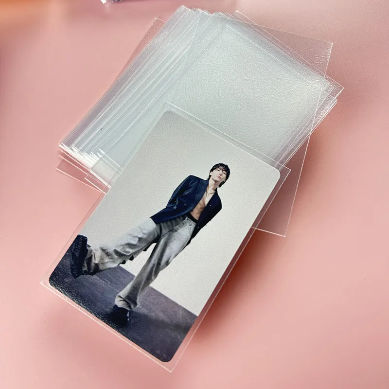 50pcs Korea Photo Card Sleeves 61x91mm Clear Acid Free CPP Card Cover 3 Inch Photocard Holographic Protector Film Album Binder