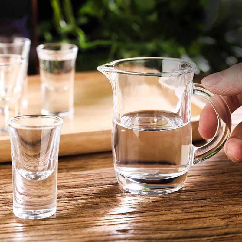 Shot Glasses Drinking Vessels Wine Glasses 7pcs Wine Glass Set 120ml Handle Wine Dispenser 10ml/12ml/15ml Shot Glass Transparent Drinkware with Gift Box for Friends Cups