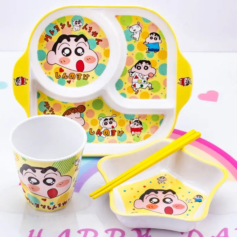 Crayon Shin-chan Nohara Hiroshi Boochan Süße Ware Zweidimensionales Babygeschirr Student Home Reisschüssel- und Teller-Set – Detail 10