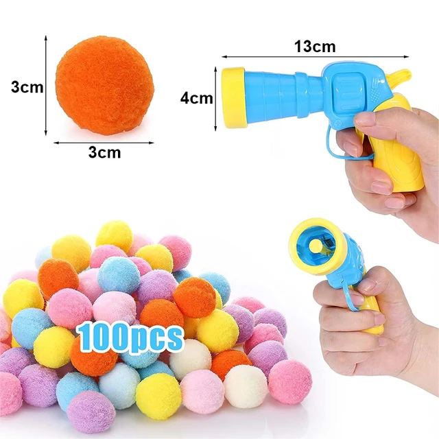 Cat Toys Interactive Launch Training Toy For Pet Kitten Creative Mini Shooting Gun Games Stretch Plush Ball Toys Pet Supplies 6