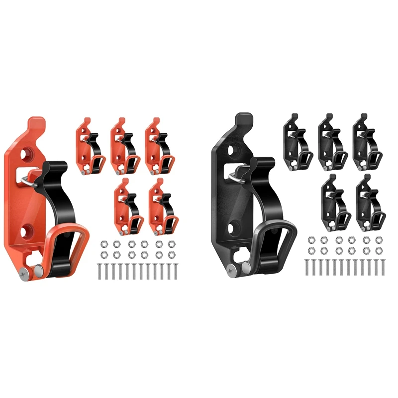 

6 Pcs Shovel Mount For Roof Rack Metal Rubber Clamp Mounting Brackets, Durable Axe Holder Clamp Mount Kit (Orange)