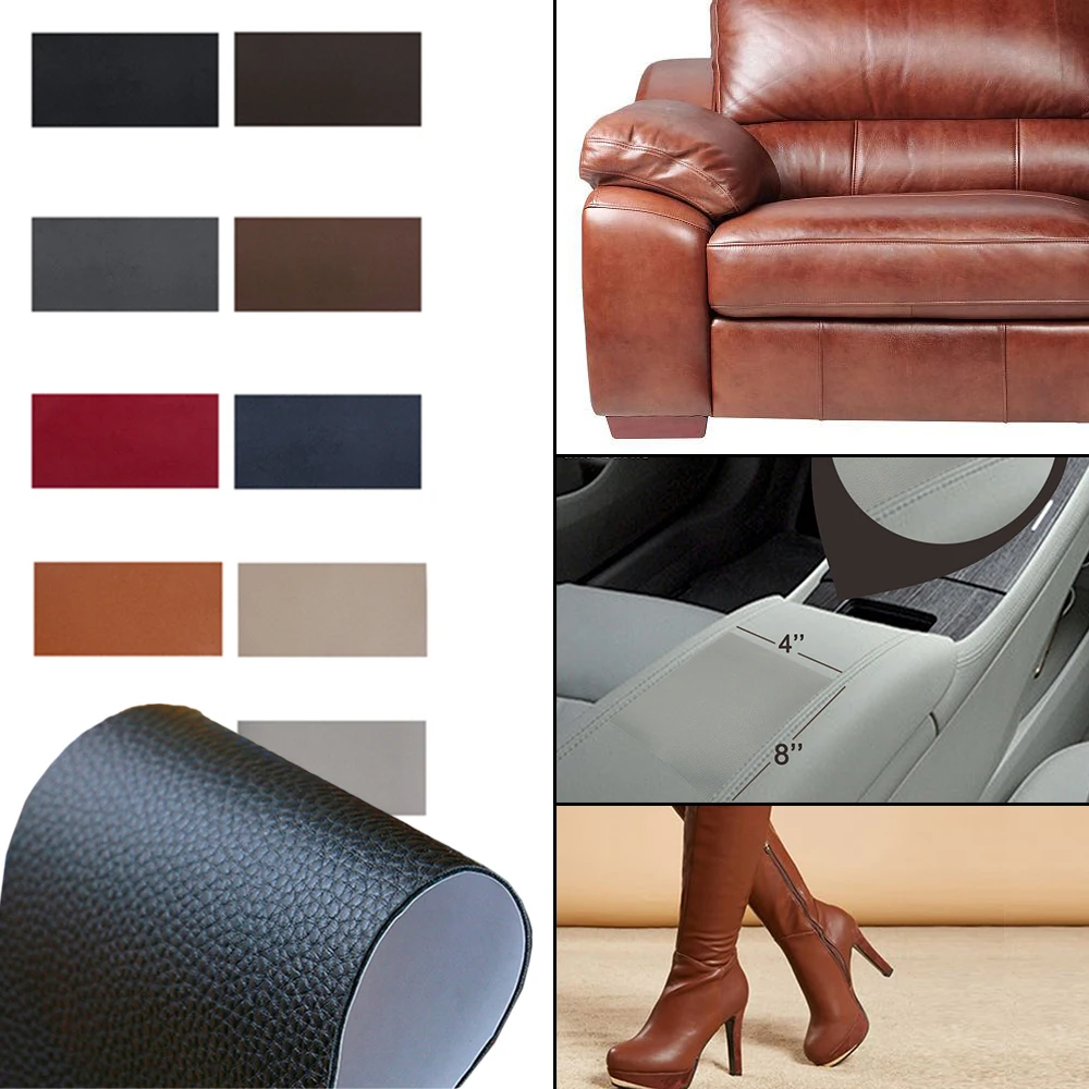 Self Adhesive Leather Repair Patch Tape 8x4" Leather Patches Sofa Seat Bags Cloth