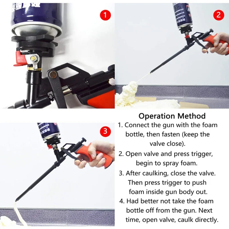 Foam Expanding Spray Gun Foaming Jet Glue Gun Metal Polyurethane Trigger Sprayer Pump Sealant Caulking Tool For House Renovation