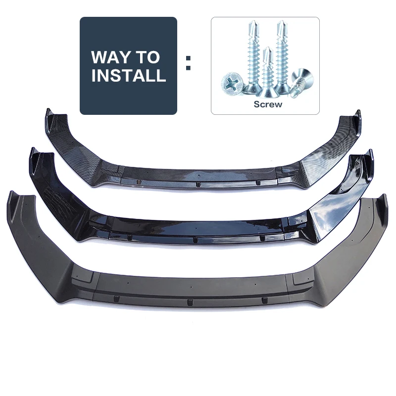 Front Bumper Splitter for Volkswagen Golf 7 MK7 Spoiler Protector Plate Lip Body Kit Carbon Surface 7.5 R GTI GTD 14-19