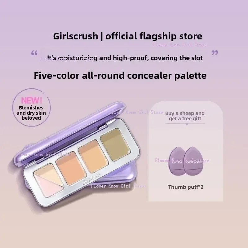 5 Color GirlsCrush Correcting Concealer Palette-Cover Spots,Dark Circles,Brighten Tear Troughs & Nasolabial Folds Cosmeticos