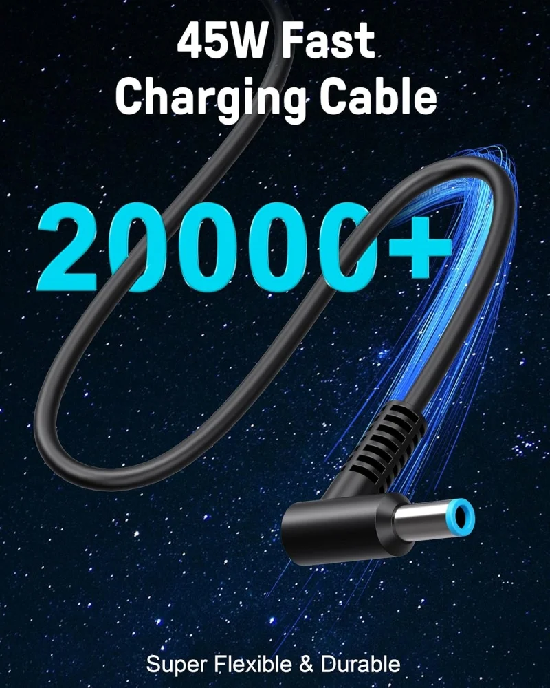 High-Performance 45W Laptop Charger with Blue Tip for HP Pavilion and Notebook Series