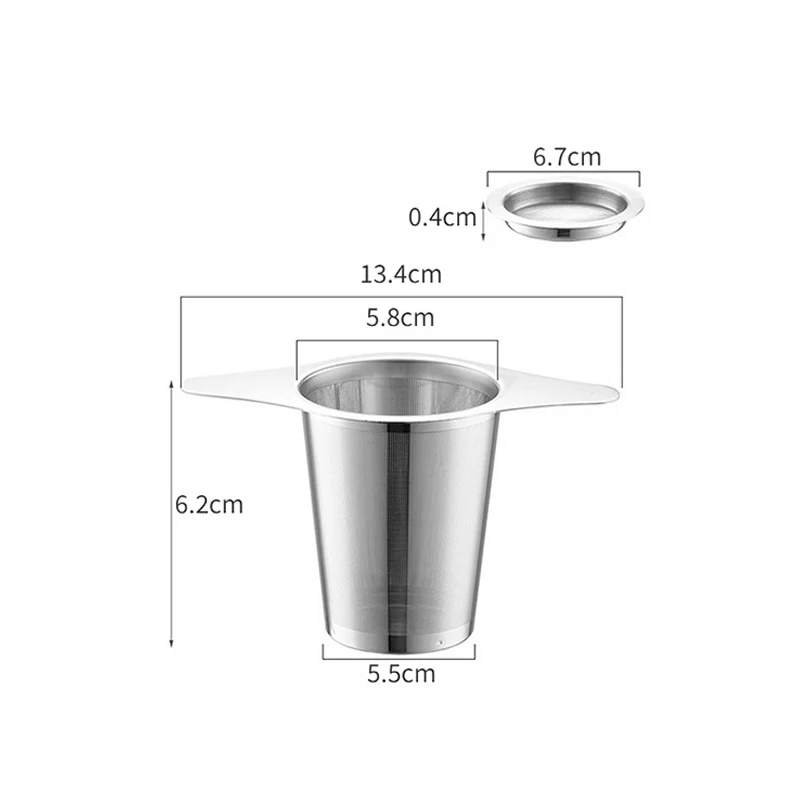 High Quality Tea Infuser Stainless Steel Coffee Tea Strainer Grid Binaural Net Leak Mesh Filter Accessory