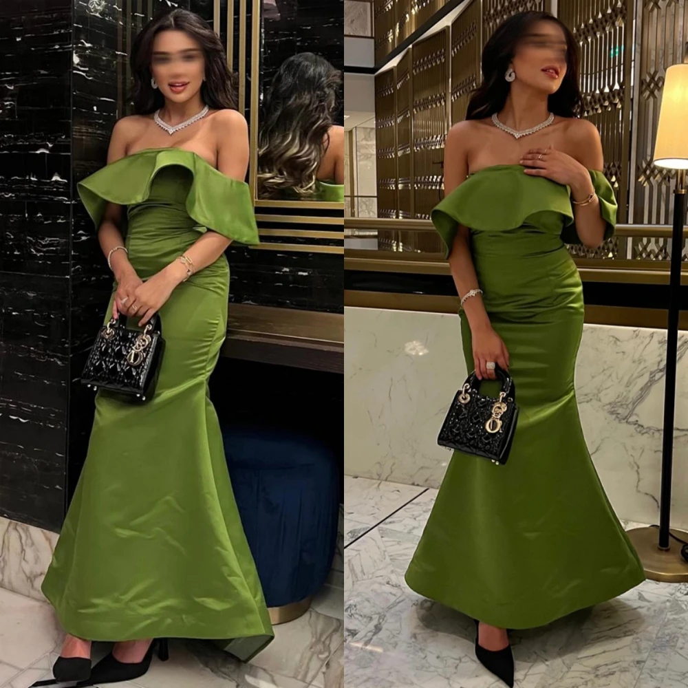 

Prom Dresses High Quality Off the Shoulder Mermaid Party Dress Short Sleeve Ankle Length Formal Evening Gowns robe soiree 이브닝드레스